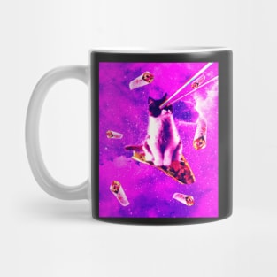 Outer Space Taco Cat - Rainbow Laser Eyes, Burrito Mug